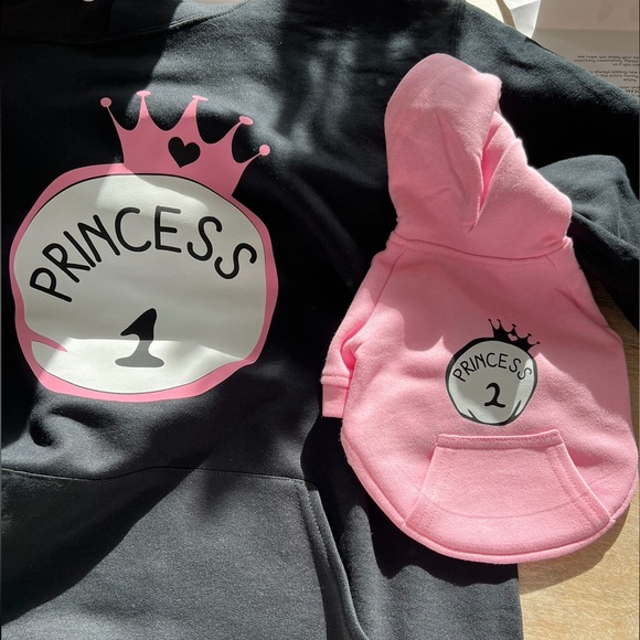 NEVER WORN - Chelsea & Me Princess 1 and 2 Matching Sweatshirts - Small, - Picture 2 of 6